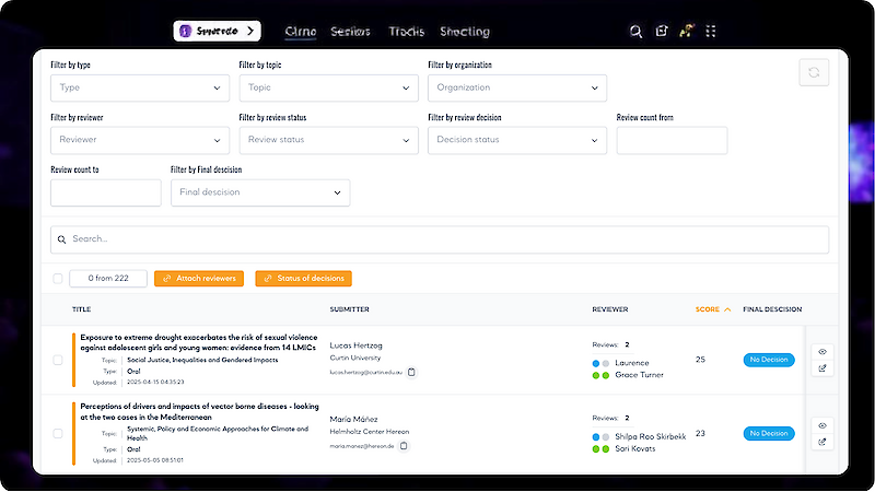 5. Платформа управления рефератами | абстрактами
