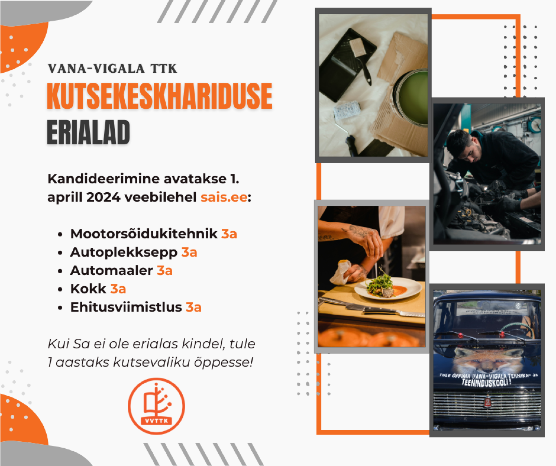 Kutsekeskhariduse erialad