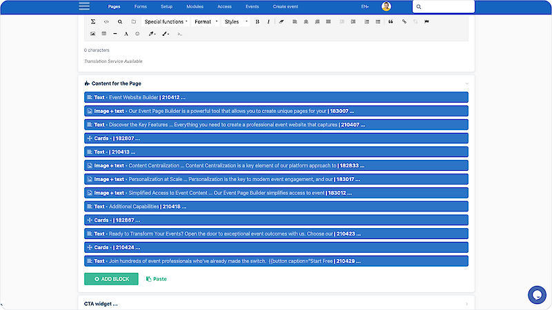 One Hub for You and Your Stakeholders Stop juggling multiple tools. Your event website becomes a central command center where you manage schedules, speakers, sponsors, and registrations from one dashboard. But it's not just for you &mdash; speakers update their own bios, exhibitors promote their booths, and sponsors get self-service profiles. Everyone stays aligned, and you stay in control. ✓ Everyone connected, one platform