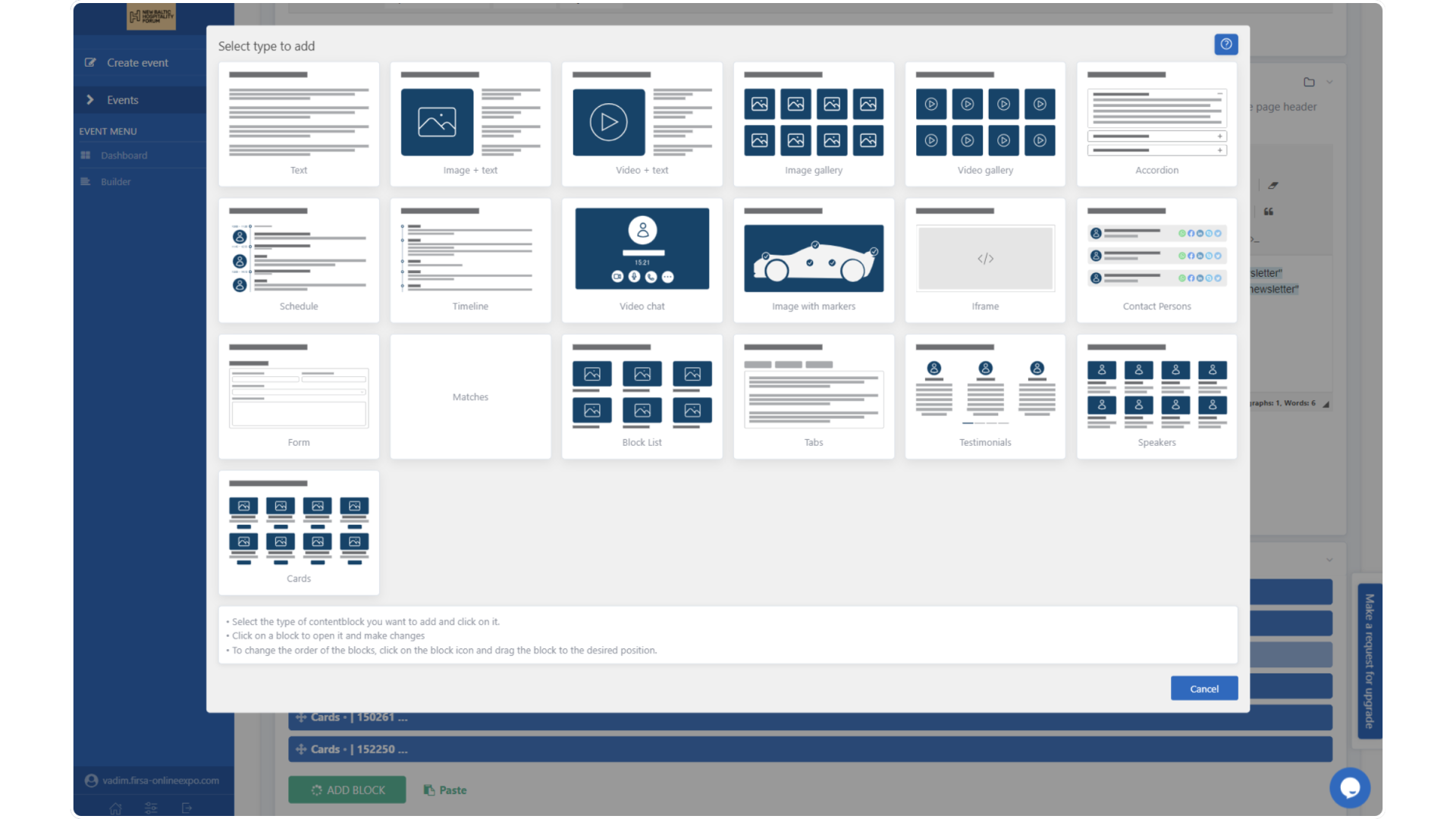 Event Webpage Builder templates