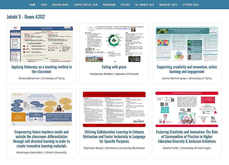 Visual Poster Grid Accepted posters displayed in a browsable gallery with thumbnails, abstracts, and author profiles &mdash; searchable by topic, author, and keywords. Voting & Awards Enable audience voting for best poster awards. Results aggregate in real-time with anti-fraud controls.