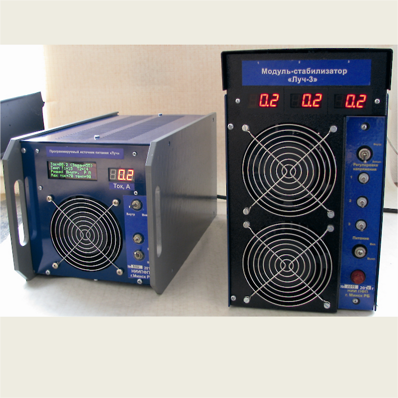 Switch-mode power supplies and generators of high-current pulses of 1-25 kW power with a built-in microprocessor