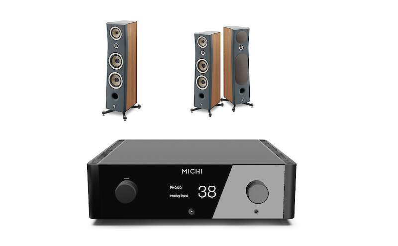 Focal -i, Kanta N°3 stereo skaļruņi Rotel Michi X3 stereo pastiprinātājs